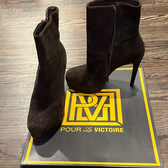 pour la victoire Zane Suede Ankle Boot brown suede - Picture 1 of 4